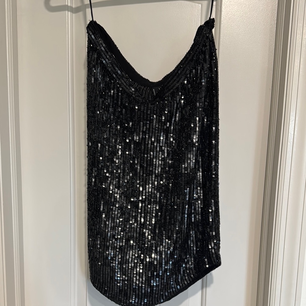 Black Sequin midi skirt